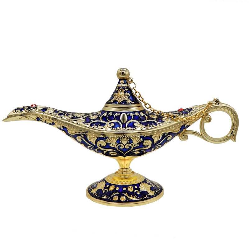 AVESON Classic Vintage Rare Legend Aladdin Magic Genie Costume Lamp Home Table Decoration & Gift, Royal Blue - Image 1